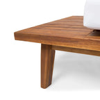 Christopher Knight Home Eulah Minimalist Wood and Fabric Left-Sided Sofa
