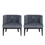 Clough Fabric or Faux Leather Tufted Accent Chair (Set of 2) by Christopher Knight Home