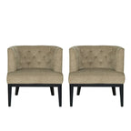 Clough Fabric or Faux Leather Tufted Accent Chair (Set of 2) by Christopher Knight Home