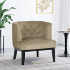 Clough Fabric or Faux Leather Tufted Accent Chair by Christopher Knight Home