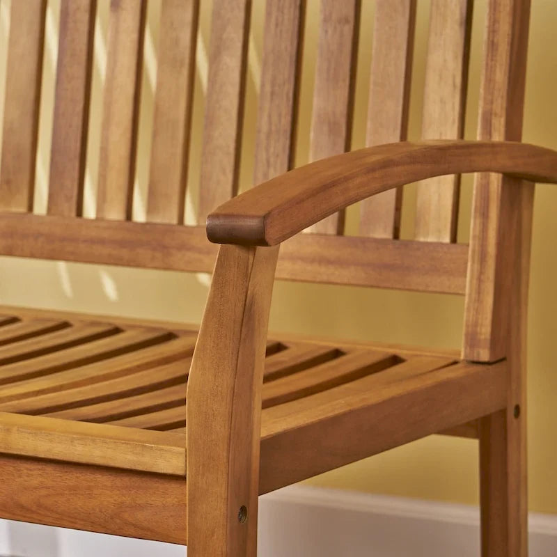 Amina Acacia Wood Patio Glider by Christopher Knight Home