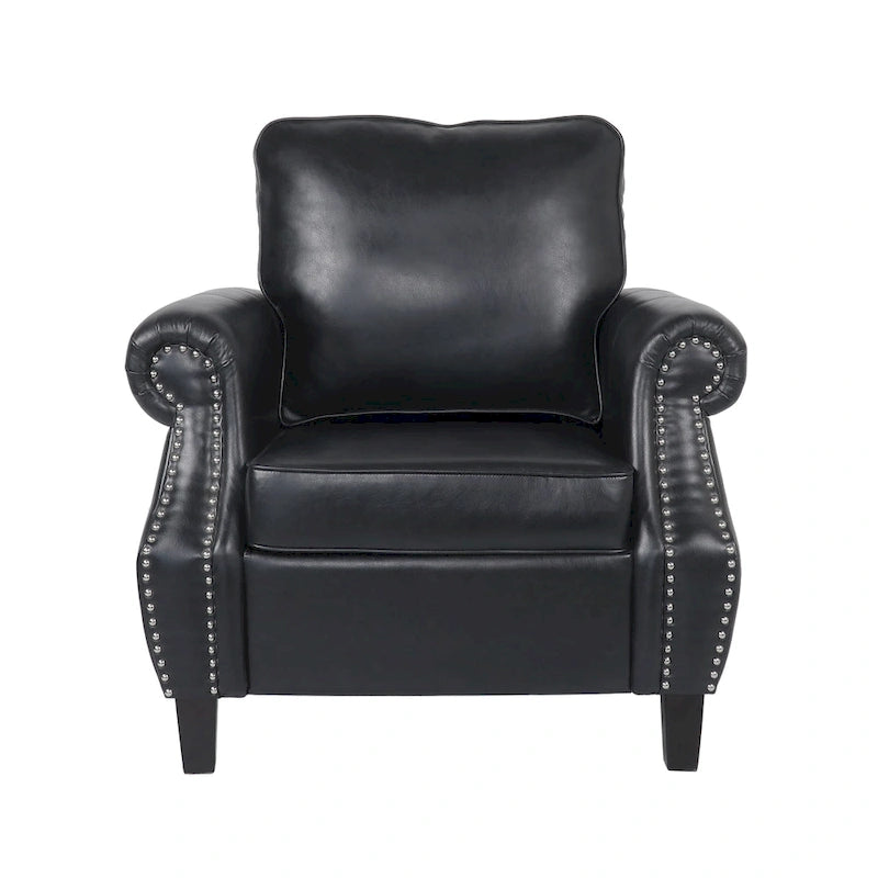 Dowd Faux Leather Club Chair with Nailhead Trim by Christopher Knight Home