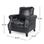 Dowd Faux Leather Club Chair with Nailhead Trim by Christopher Knight Home