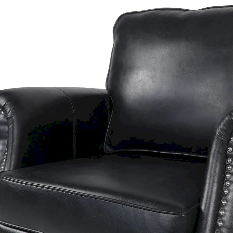 Dowd Faux Leather Club Chair with Nailhead Trim by Christopher Knight Home