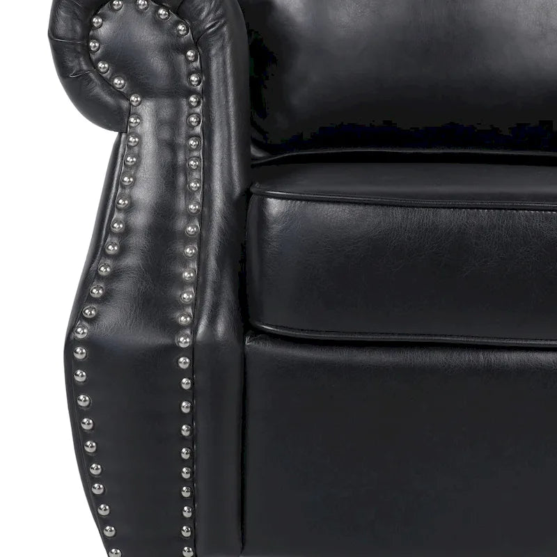 Dowd Faux Leather Club Chair with Nailhead Trim by Christopher Knight Home