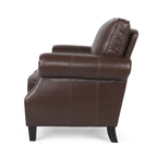 Dowd Faux Leather Club Chair with Nailhead Trim by Christopher Knight Home