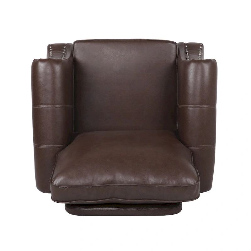 Dowd Faux Leather Club Chair with Nailhead Trim by Christopher Knight Home