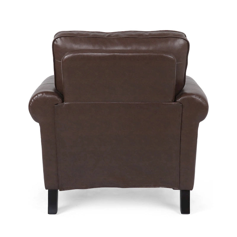 Dowd Faux Leather Club Chair with Nailhead Trim by Christopher Knight Home