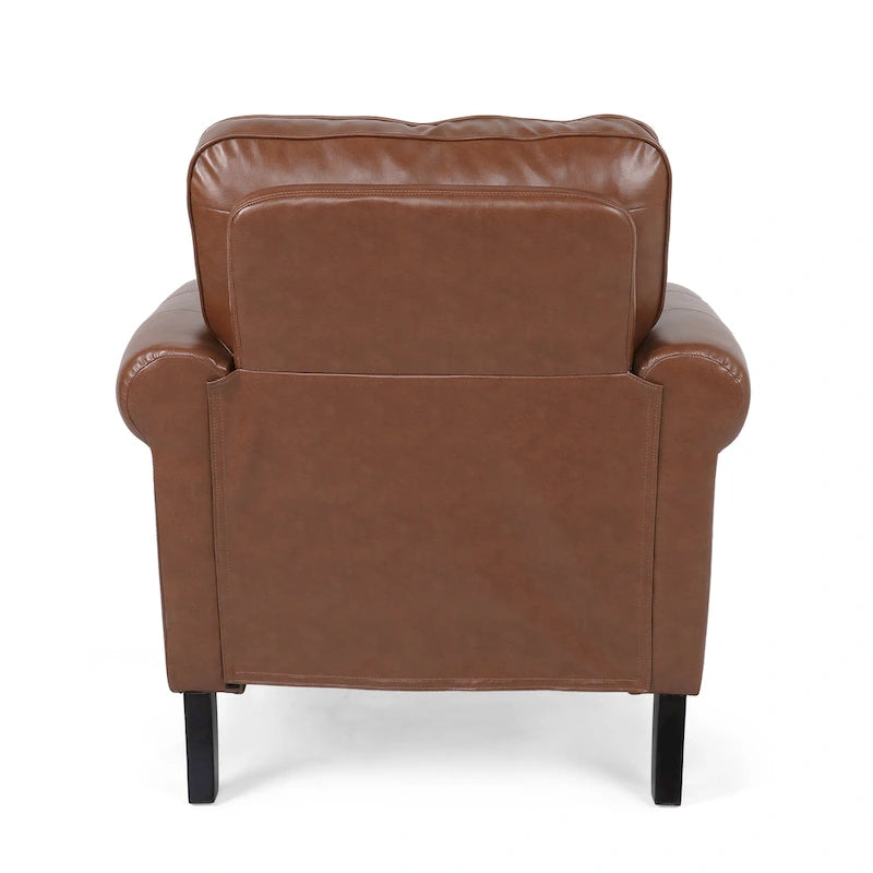 Dowd Faux Leather Club Chair with Nailhead Trim by Christopher Knight Home