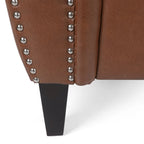 Dowd Faux Leather Club Chair with Nailhead Trim by Christopher Knight Home