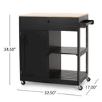 Telfair Kitchen Cart with Wheels by Christopher Knight Home