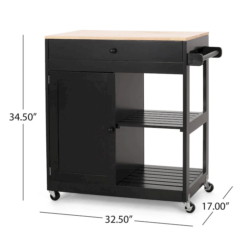 Telfair Kitchen Cart with Wheels by Christopher Knight Home