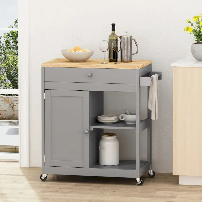 Telfair Kitchen Cart with Wheels by Christopher Knight Home