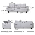 Adderbury Contemporary 3-seat Tufted Fabric Sofa by Christopher Knight Home