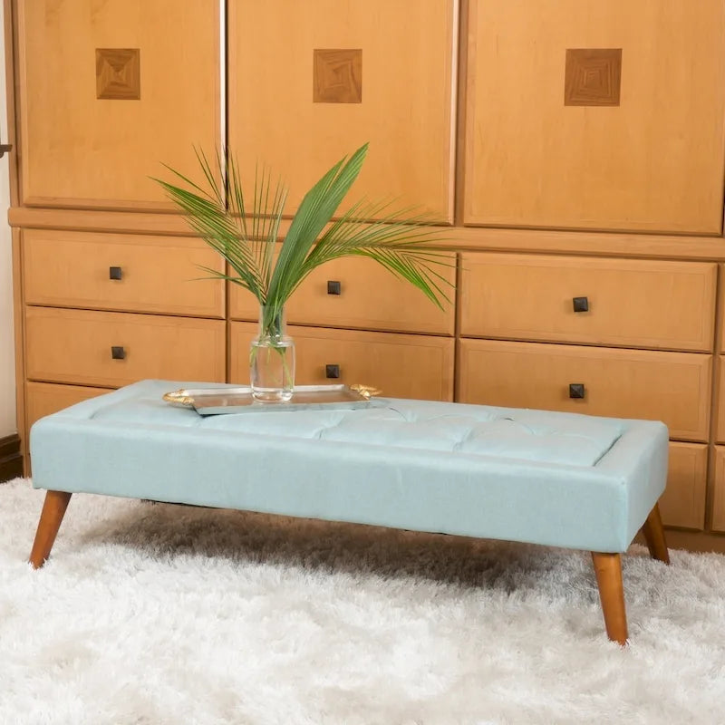 Williams Tufted Fabric Ottoman Bench by Christopher Knight Home
