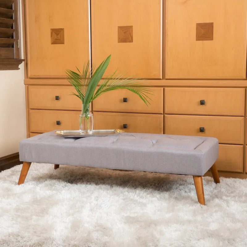 Williams Tufted Fabric Ottoman Bench by Christopher Knight Home