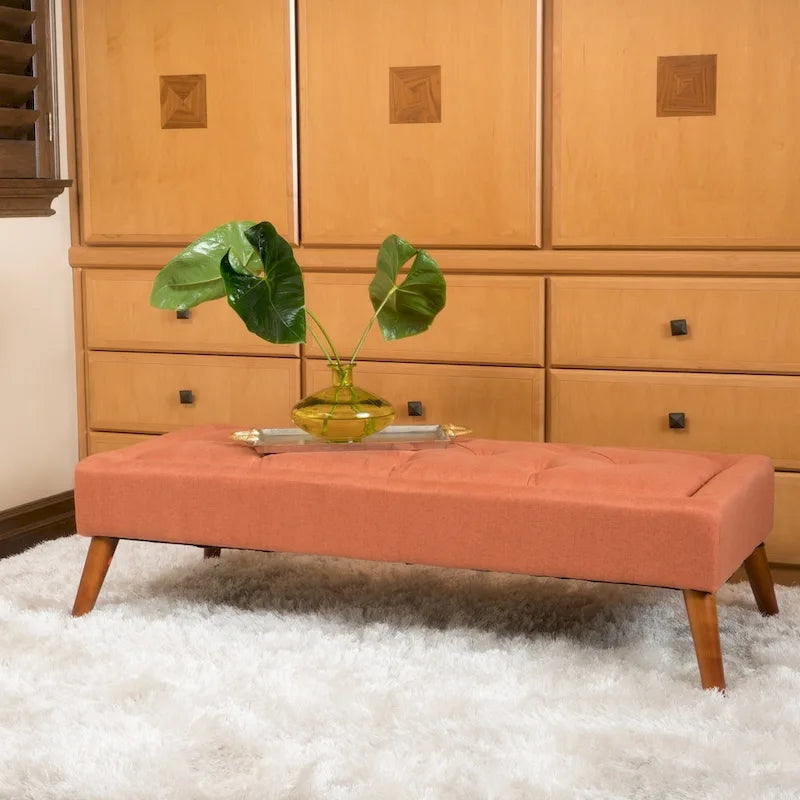 Williams Tufted Fabric Ottoman Bench by Christopher Knight Home