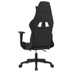 vidaXL Massage Gaming Chair with Footrest, Black and Yellow, Fabric