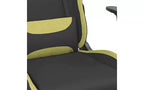 vidaXL Massage Gaming Chair with Footrest, Black and Light Green, Fabric