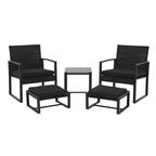 Sunsitt 5pc Steel Wicker Outdoor Patio Conversation Bistro Set