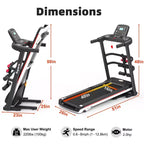 Ksports Multi-Functional Electric Treadmill Home Gym Cardio Strength Training Workout Set w/ Ab Mat, Sit-Up Strap, & Adjustable Incline