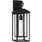 John Timberland Califa 20 High Traditional Outdoor Wall Light Fixture Mount Porch House Exterior Outside Weatherproof Black Clear Glass Shade