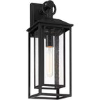 John Timberland Califa 20 High Traditional Outdoor Wall Light Fixture Mount Porch House Exterior Outside Weatherproof Black Clear Glass Shade