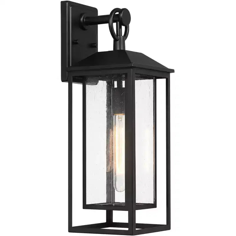 John Timberland Califa 20 High Traditional Outdoor Wall Light Fixture Mount Porch House Exterior Outside Weatherproof Black Clear Glass Shade