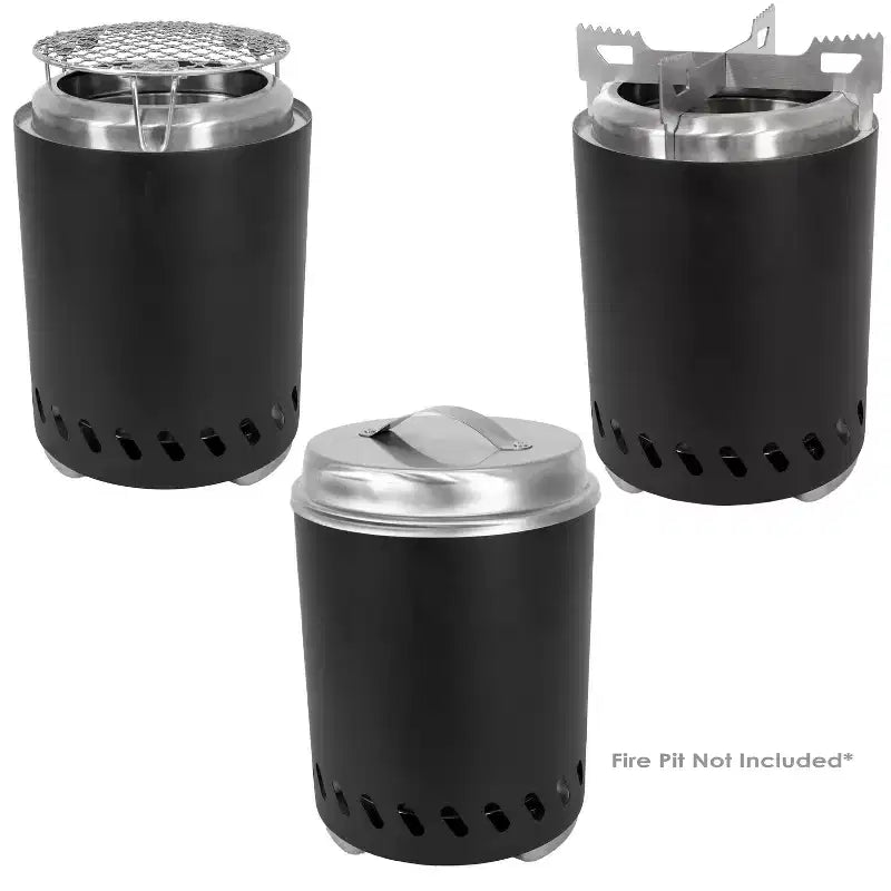 Sunnydaze 3-Piece Stainless Steel Smokeless Fire Pit Accessory Kit
