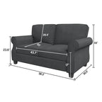 Upholstered Sofa with Solid Wood Frame - 30.30 x 56.30 x 33.10