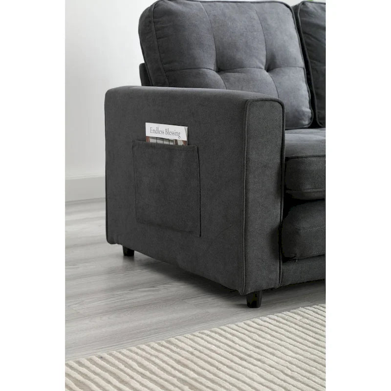 Plush Velvet Convertible 3-Fold Sofa Bed - 31.10 x 55.00 x 31.00