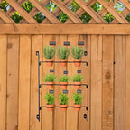 AuldHome Design 2 Mini Clay Pot Hanging Rack; 3x3 Grid Pot Hanger for Plants and Decorative Use