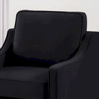 Modern 3-Seat Sofa Couch with Scooped Armrest and Wood Legs - 29.00 x 74.00 x 34.25