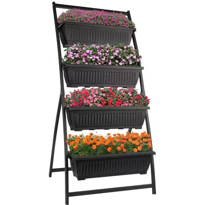 Pure Garden Raised Garden Beds Rectangular Steel Outdoor Planter Pots