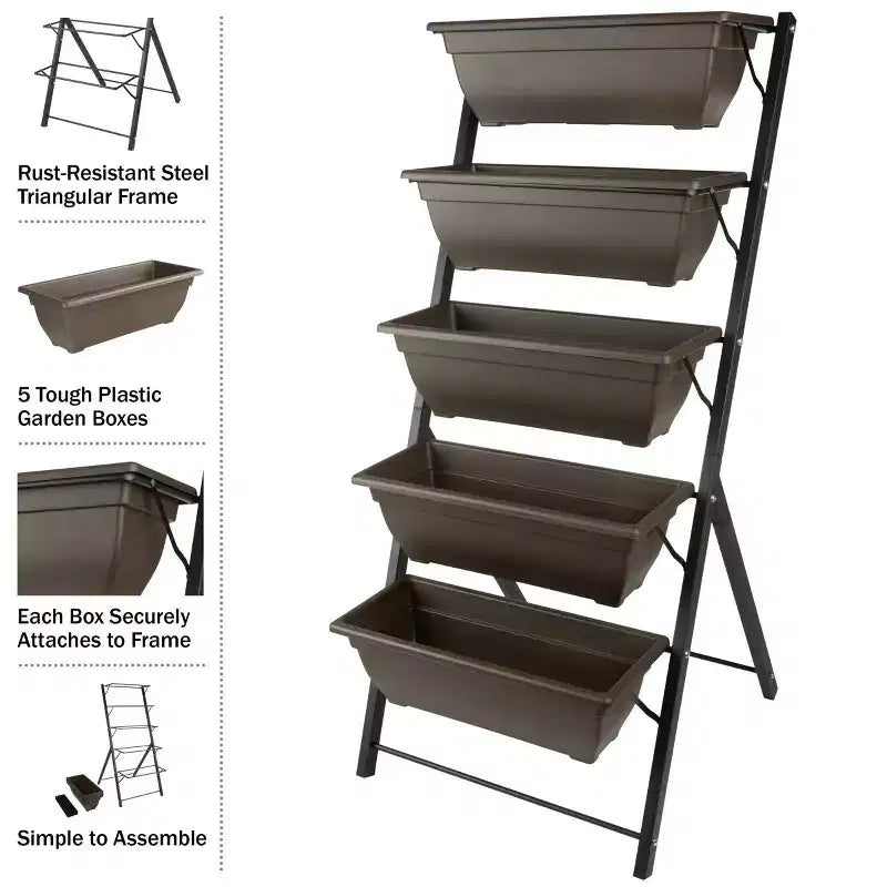 Pure Garden Raised Garden Beds Rectangular Steel Outdoor Planter Pots