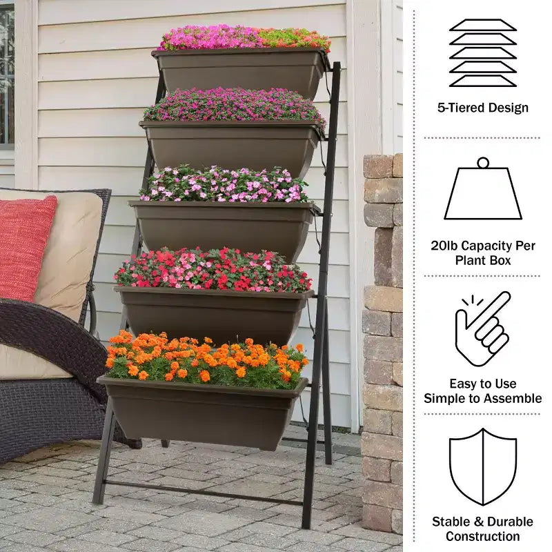 Pure Garden Raised Garden Beds Rectangular Steel Outdoor Planter Pots