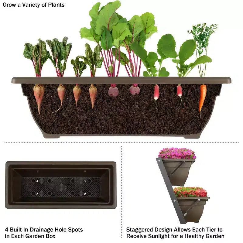 Pure Garden Raised Garden Beds Rectangular Steel Outdoor Planter Pots