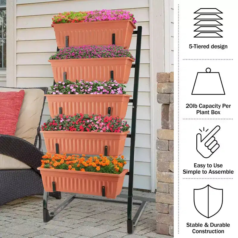 Pure Garden Raised Garden Beds Rectangular Steel Outdoor Planter Pots