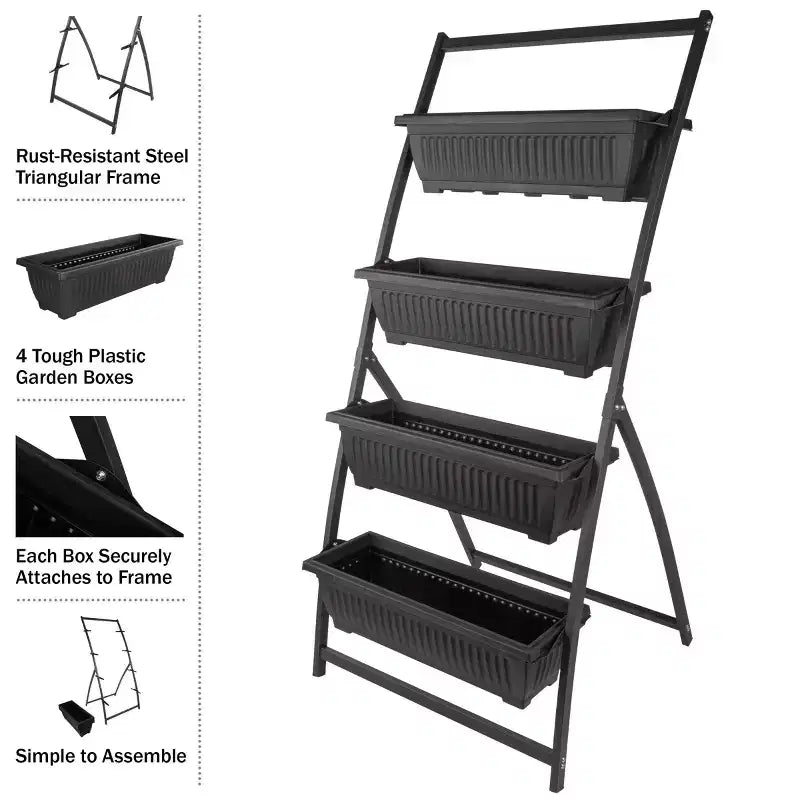 Pure Garden Raised Garden Beds Rectangular Steel Outdoor Planter Pots