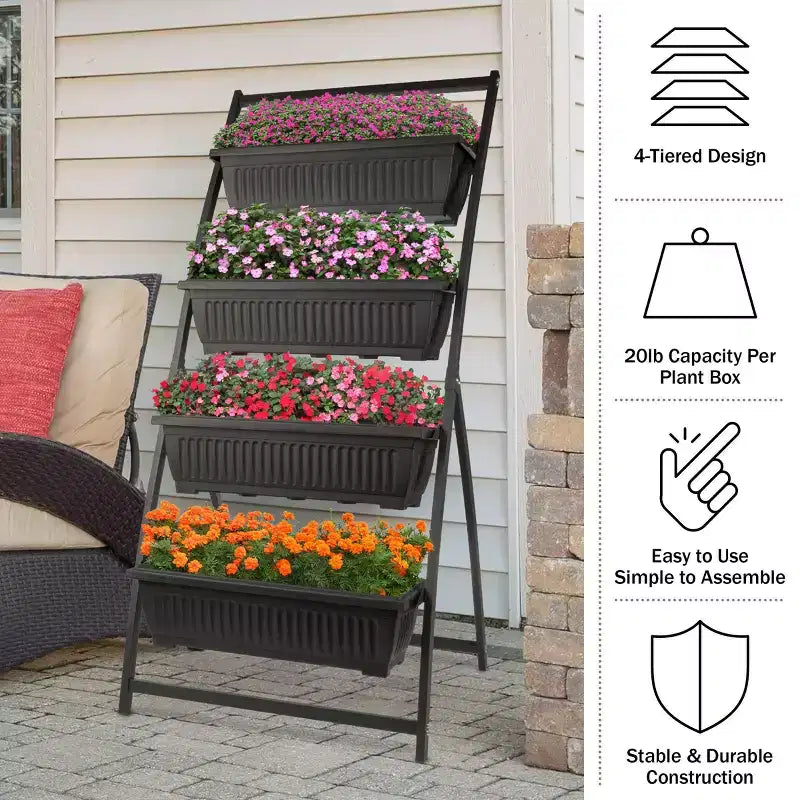 Pure Garden Raised Garden Beds Rectangular Steel Outdoor Planter Pots