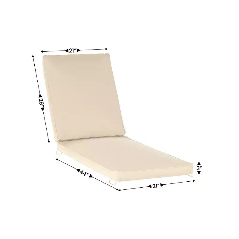 Emma and Oliver Outdoor Water-Resistant Chaise Lounge Patio Cushion