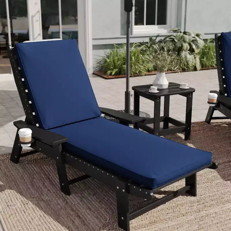 Emma and Oliver Outdoor Water-Resistant Chaise Lounge Patio Cushion