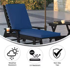 Emma and Oliver Outdoor Water-Resistant Chaise Lounge Patio Cushion
