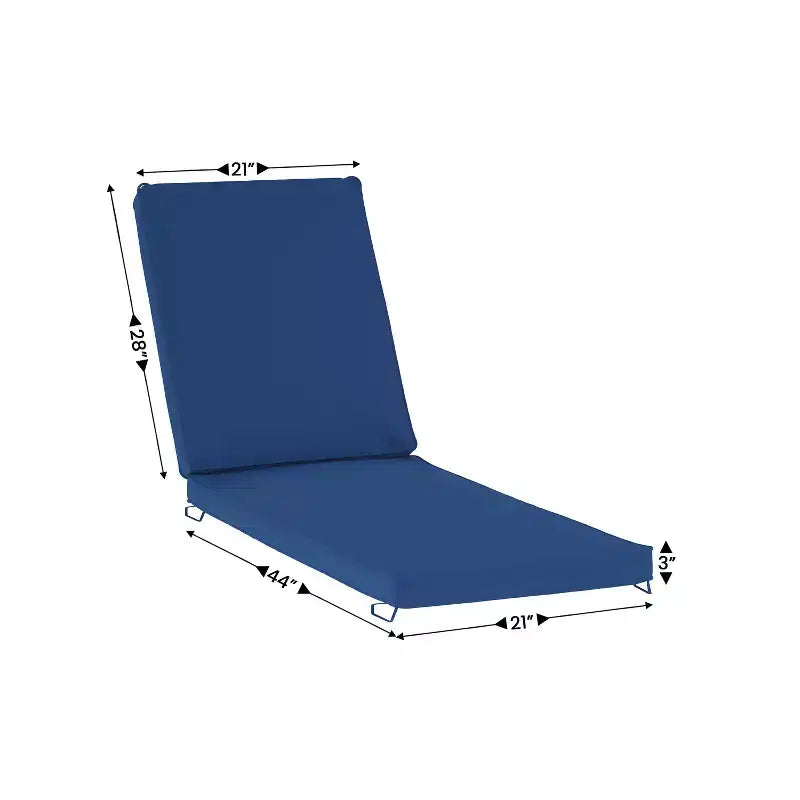 Emma and Oliver Outdoor Water-Resistant Chaise Lounge Patio Cushion