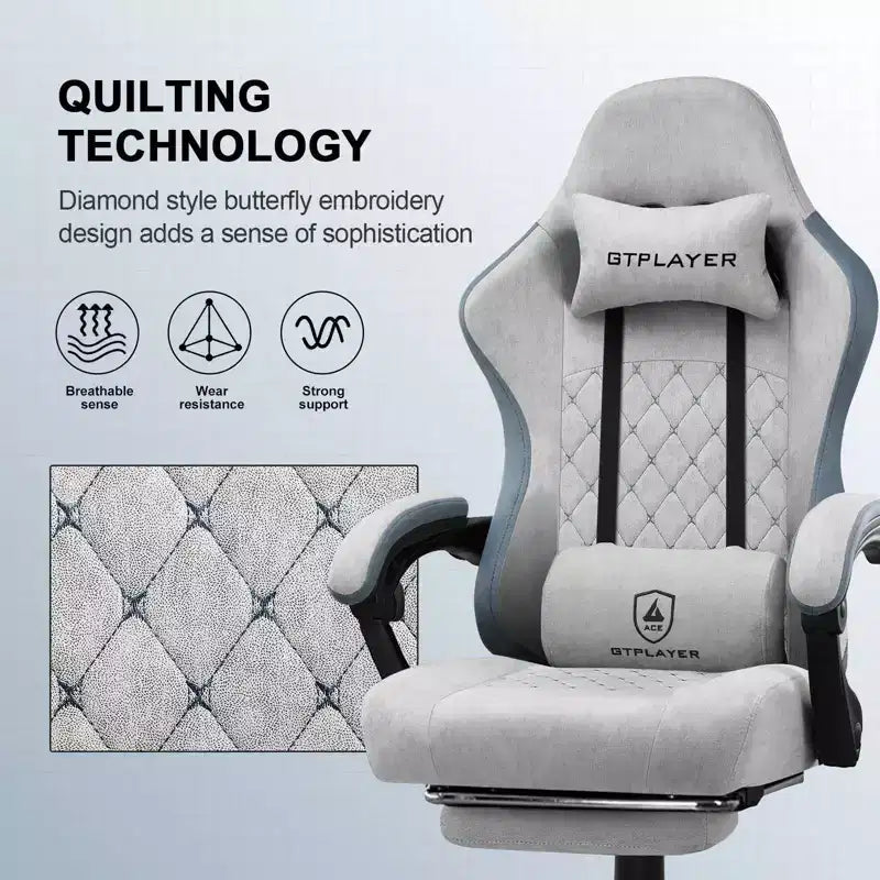 GTPLAYER Gaming Chair Fabric Office Chair with Linkage Armrests Ergonomic Computer Chair