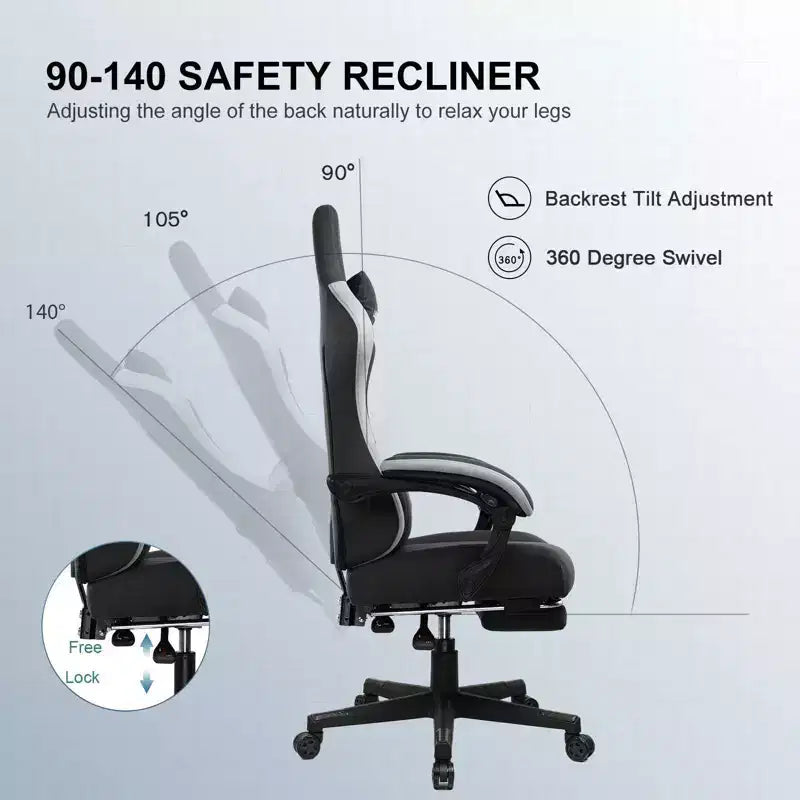 GTPLAYER Gaming Chair Fabric Office Chair with Linkage Armrests Ergonomic Computer Chair
