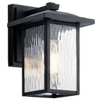 Capanna 10.25 1 Light Outdoor Wall Light with Clear Water Glass in Textured Black