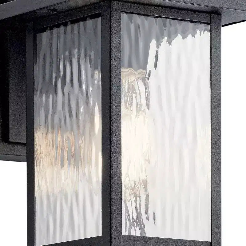 Capanna 10.25 1 Light Outdoor Wall Light with Clear Water Glass in Textured Black