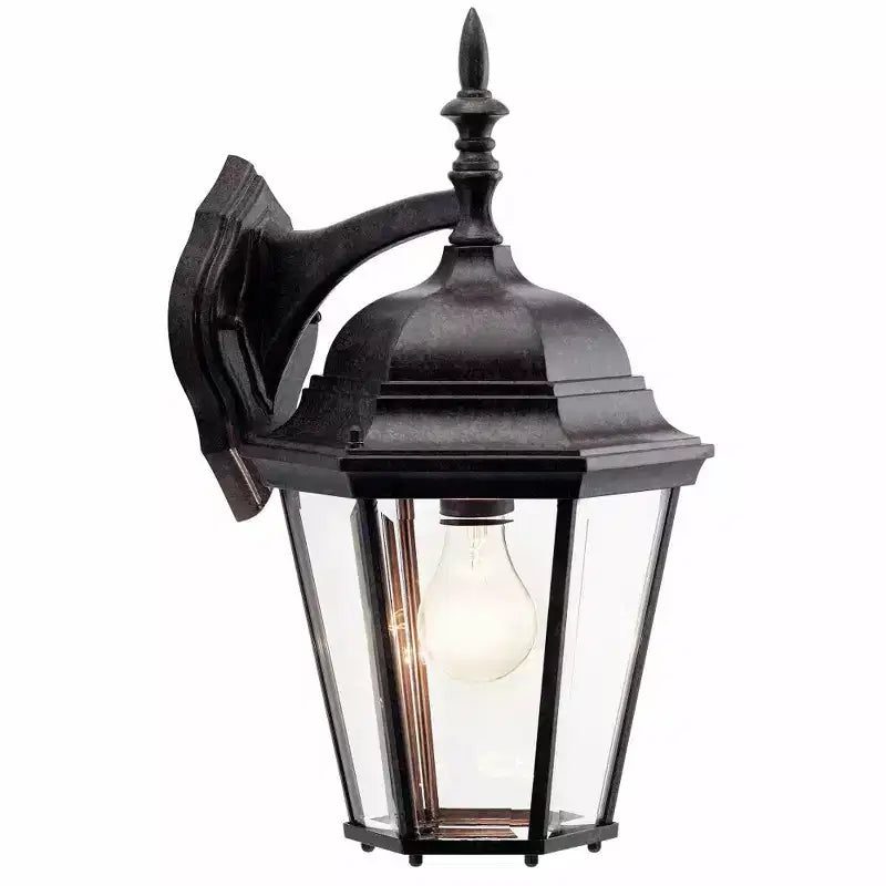 Madison 17 1 Light Wall Light with Clear Beveled Glass in Black