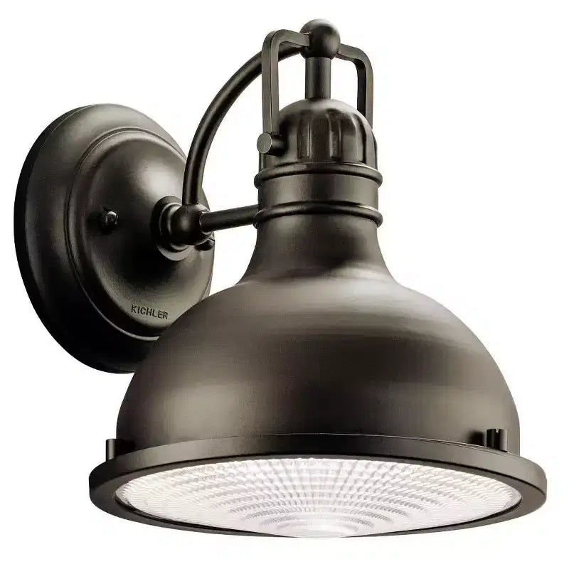 Hatteras Bay 9.5 1 Light Indoor/Outdoor Wall Sconce with Clear Fresnel Lens in Olde Bronze